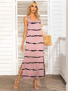 DEARCASE Tie Dye Tank Dress - Pink - View 1