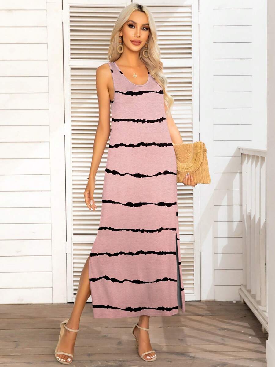 DEARCASE Tie Dye Tank Dress - Pink - View 1
