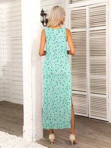 DEARCASE 碎花高衩背心連衣裙 - 彩色 - 查看 2