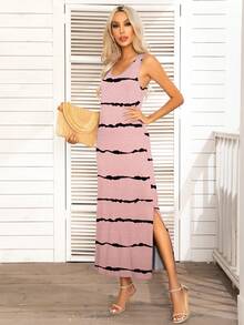 DEARCASE Tie Dye Tank Dress - Pink - View 3