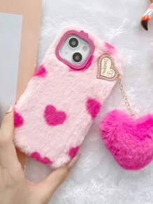 Funda para móvil felpa con estampado de corazón - Multicolor - Ver 3