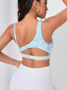 Yoga Trendy Áo lót thể thao Nữ Bất đối xứng Cà vạt nhuộm - Nhiều màu - Xem 5