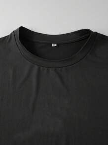 Manfinity Homme Men Letter Graphic Tee - Black - View 5