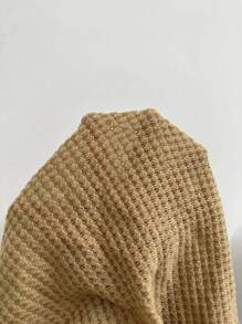 Chiquease Áo thun nữ Bất đối xứng Nút màu trơn Giải trí - Màu Khaki - Xem 7