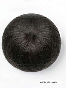 Short Straight Synthetic Hair Buns - Black - View 2