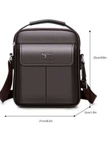 Bolso bandolera para estudiantes de secundaria, bolso de hombro de PU para estudiantes universitarios, bolso informal unisex - Café integral - Ver 5