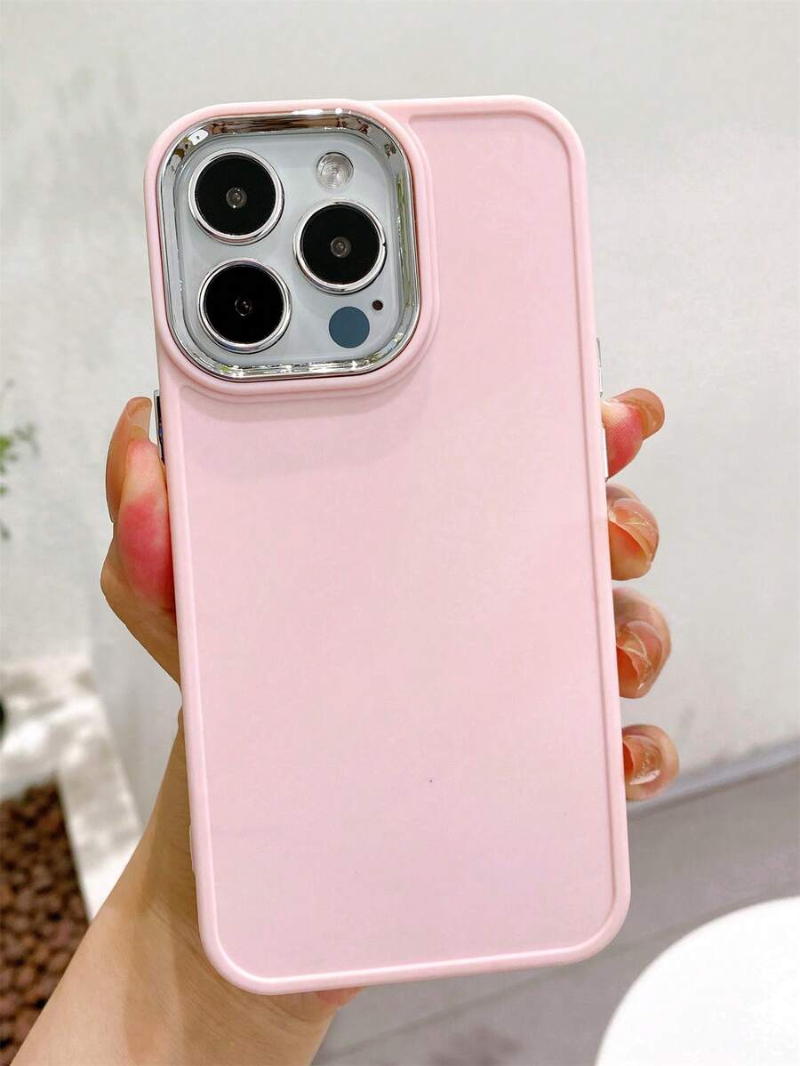 Funda Lisa Para Teléfono Compatible Con iPhone 15/15Pro/15Plus/15Promax - Rosa - Ver 1