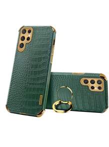 鳄鱼纹磁吸防摔手机壳带指环支架适用于 iPhone15/15Plus/15Pro/15Promax 防水防震防刮