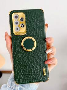 鳄鱼纹磁吸防摔手机壳带指环支架适用于 iPhone15/15Plus/15Pro/15Promax 防水防震防刮
