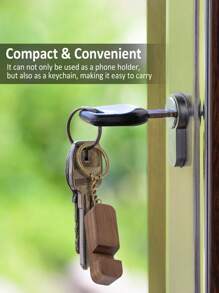 Wooden Desktop Phone Holder - Chocolate Brown - View 5