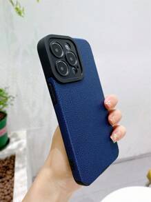 1 Ốp điện thoại PU mềm, chống nước, chống vân tay, chống trầy xước, không phai màu, tương thích với iPhone - Màu xanh lam - Xem 3