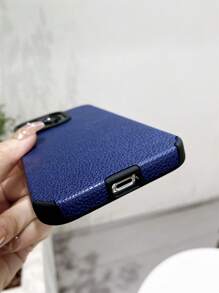 1 Ốp điện thoại PU mềm, chống nước, chống vân tay, chống trầy xước, không phai màu, tương thích với iPhone - Màu xanh lam - Xem 4