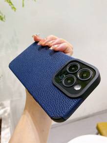 1 Ốp điện thoại PU mềm, chống nước, chống vân tay, chống trầy xước, không phai màu, tương thích với iPhone - Màu xanh lam - Xem 5