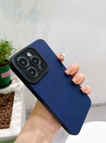 1 Ốp điện thoại PU mềm, chống nước, chống vân tay, chống trầy xước, không phai màu, tương thích với iPhone - Màu xanh lam - Xem 6