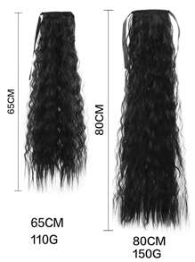 Nối tóc tổng hợp xoăn đuôi ngựa - màu đen - Xem 5
