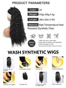 Nối tóc tổng hợp xoăn đuôi ngựa - màu đen - Xem 6