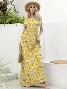 DEARCASE Đầm Túi Hoa Tất cả trên in Boho - Màu vàng - Xem 4