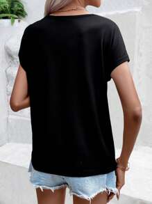 SHEIN LUNE T-Shirt mit Farbblock, Dolmanärmeln,