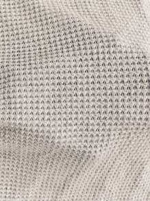 SHEIN LUNE 華夫格編織不對稱領T恤 - 杏色 - 查看 7