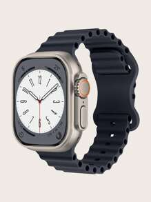 素色矽膠錶帶適用於Apple Watch - 藏蓝色 - 查看 1