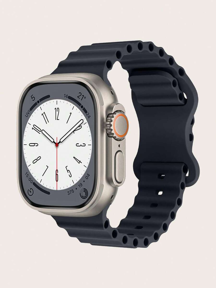 素色矽膠錶帶適用於Apple Watch - 藏蓝色 - 查看 1