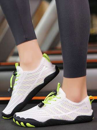 女士條紋圖案抽繩設計水運動戶外溯溪鞋