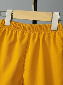 SHEIN 男孩字母圖案背心夾克+短褲+t恤 - 彩色 - 查看 4