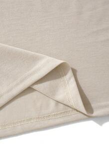 ROMWE MEN Street Life Men Star & Slogan Graphic Y2k T-Shirt - Beige - View 4