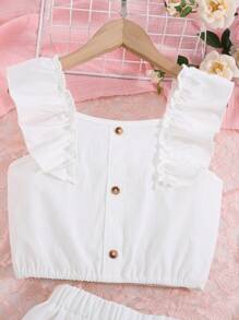 Sparklyn Tween Girl Ruffle Trim Top & Skirt