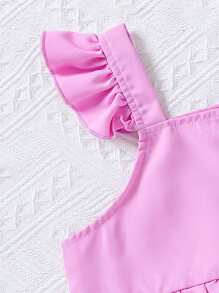 SHEIN Top și fusta peplum cu volane pentru fete