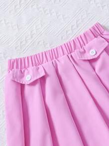 SHEIN Top și fusta peplum cu volane pentru fete