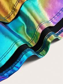 ROMWE PUNK Váy nữ Viên lá sen phân lớp Dây kéo Ombre Buổi tiệc - Nhiều màu - Xem 3