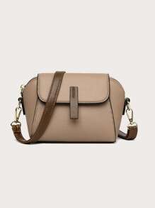 Yogodlns Túi đeo vai hình vỏ sò nhỏ cho nữ Túi đeo chéo có nắp - Màu Khaki - Xem 1