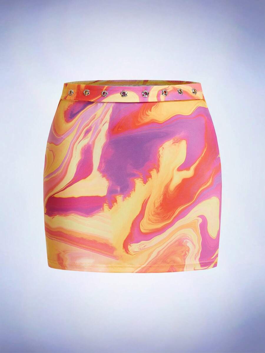 SHEIN ICON Váy nữ Thùa khuyết Tất cả trên in Gợi cảm - Nhiều màu - Xem 1