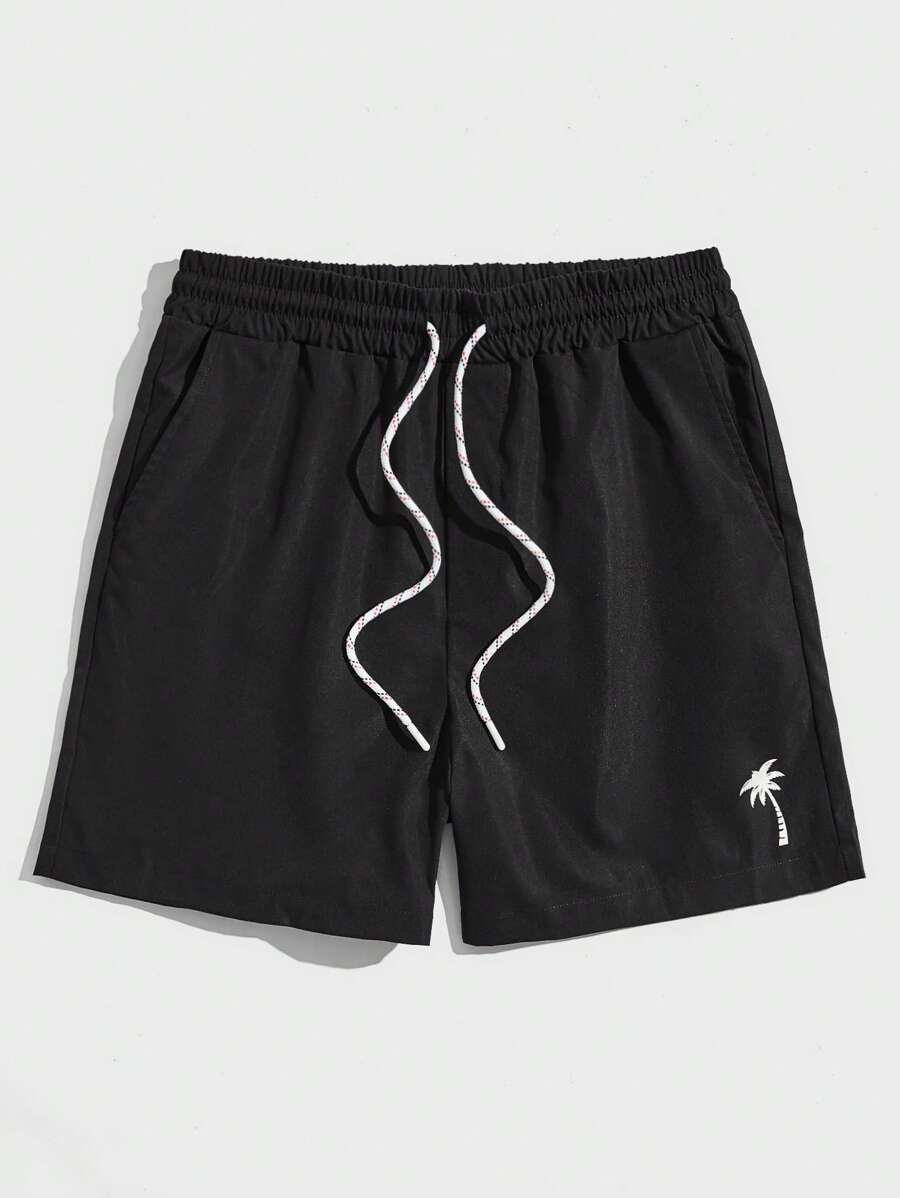 Manfinity VCAY Quần Short Nam Dây kéo Túi Nhiệt đới Giải trí - màu đen - Xem 1