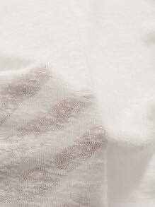 DAZY 纯色纽扣前开襟罩衫，夏季薄纱，沙滩度假女装 - 白色 - 查看 9