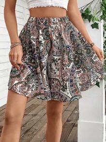 SHEIN LUNE Quần đùi nữ Paisley Boho - Nhiều màu - Xem 3