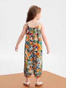 SHEIN Toddler Girls Allover Print Cami Jumpsuit - Multicolor - View 2