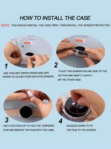 6pcs/Set Men Women Mixed Color Fashionable Anti-Fall PC Smart Watch Case & Screen Protector Tempered Film,Compatible With Samsung Galaxy Watch Case 40mm/44mm/45mm,Compatible With Samsung Galaxy Watch 4/5/5pro,Intelligent Watch Case Accessories - Multicolor - View 4