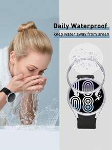 6pcs/Set Men Women Mixed Color Fashionable Anti-Fall PC Smart Watch Case & Screen Protector Tempered Film,Compatible With Samsung Galaxy Watch Case 40mm/44mm/45mm,Compatible With Samsung Galaxy Watch 4/5/5pro,Intelligent Watch Case Accessories - Multicolor - View 5