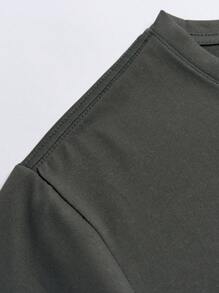 Manfinity EMRG Men Floral & Slogan Graphic Drop Shoulder Tee - Grey - View 4