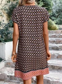 EMERY ROSE Đầm Nút phía trước Hình học Bộ lạc Boho - Nhiều màu - Xem 2