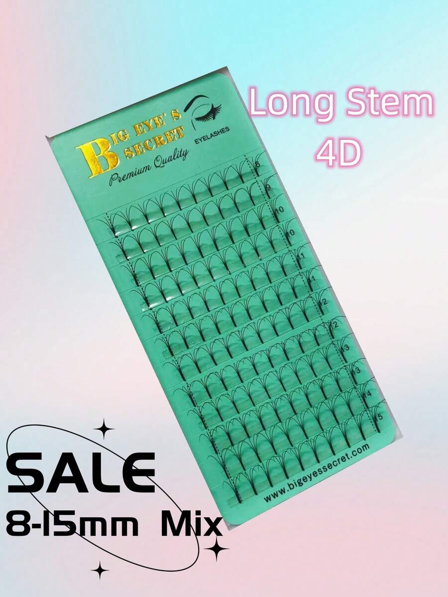 Lông Mi Giả, 1 Hộp CD Cong Trước Xòe Nút Thắt Giá Rẻ Cá Nhân Lông Mi Thân Dài Trang Điểm Premade Người Hâm Mộ Cao Cấp Nga Tập Cây Nối Mi - màu đen - Xem 1