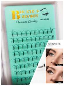 Lông Mi Giả, 1 Hộp CD Cong Trước Xòe Nút Thắt Giá Rẻ Cá Nhân Lông Mi Thân Dài Trang Điểm Premade Người Hâm Mộ Cao Cấp Nga Tập Cây Nối Mi - màu đen - Xem 2