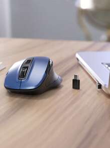 Dual Port Wireless Mouse, Gaming Mouse - Navy Blue - View 2