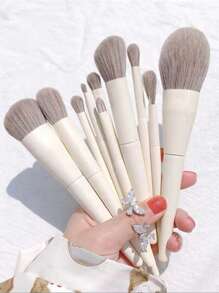 10 Pcs Makeup Brush Set Eyeshadow Brush Powder Brush Concealer Brush Complete Brush Makeup Tools,Brush Set,Makeup Brush Kit,Make Up Brush Set,Make Up Set Complete,Makeup Brush Set,Complete Makeup Kit,Brush Kit,Brushes Makeup Set,Makeup Gift Set - Beige - View 1