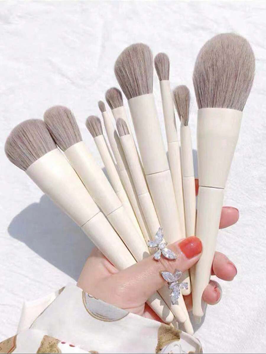 10 Pcs Makeup Brush Set Eyeshadow Brush Powder Brush Concealer Brush Complete Brush Makeup Tools,Brush Set,Makeup Brush Kit,Make Up Brush Set,Make Up Set Complete,Makeup Brush Set,Complete Makeup Kit,Brush Kit,Brushes Makeup Set,Makeup Gift Set - Beige - View 1