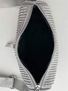 Túi đeo chéo trang trí đính đá có ví đựng tiền - Xám - Xem 4