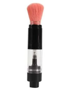 1pc Face Blush Powder Brush Reusable Travel Brush With Refillable Loose Powder Bottle - Pink - View 3