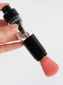 1pc Face Blush Powder Brush Reusable Travel Brush With Refillable Loose Powder Bottle - Pink - View 4